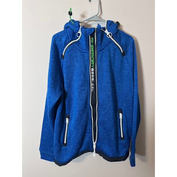 Superdry Other - Superdry Storm mens fleece blue double zipper jacket size 2XL